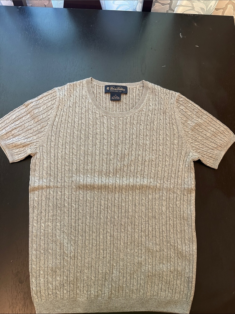Brooks Brothers Crewneck Cable Knit Sweater - Light Gray